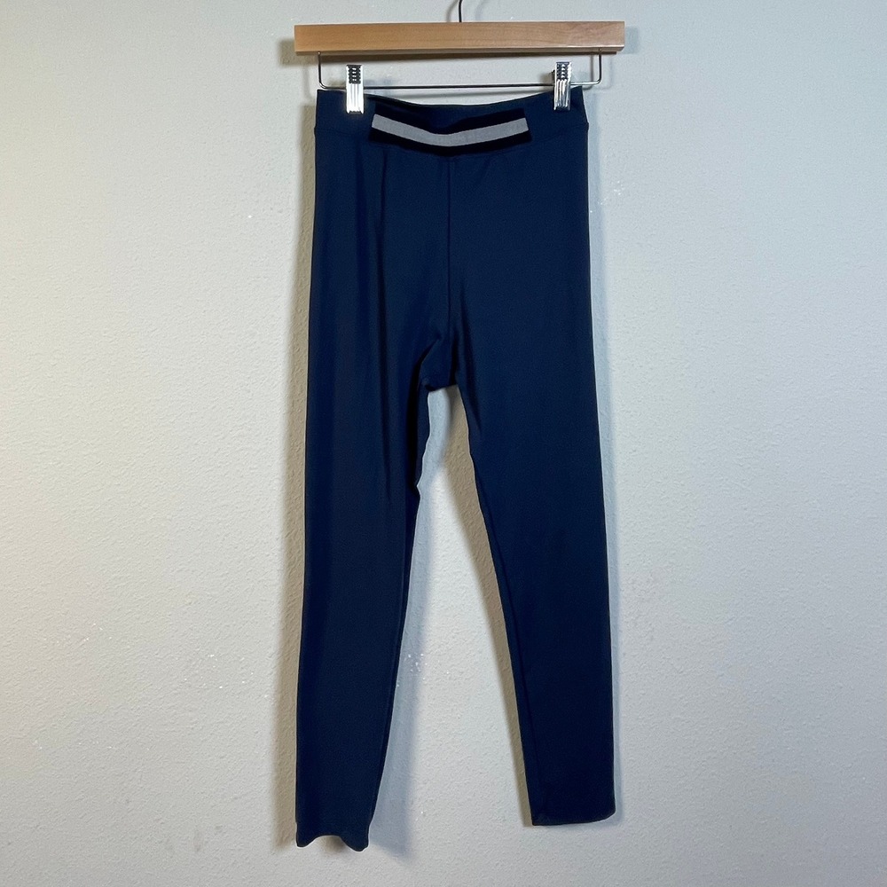 Tracksmith Running Leggings Women S Navy Blue Nylon Activewear Leggings Yoga